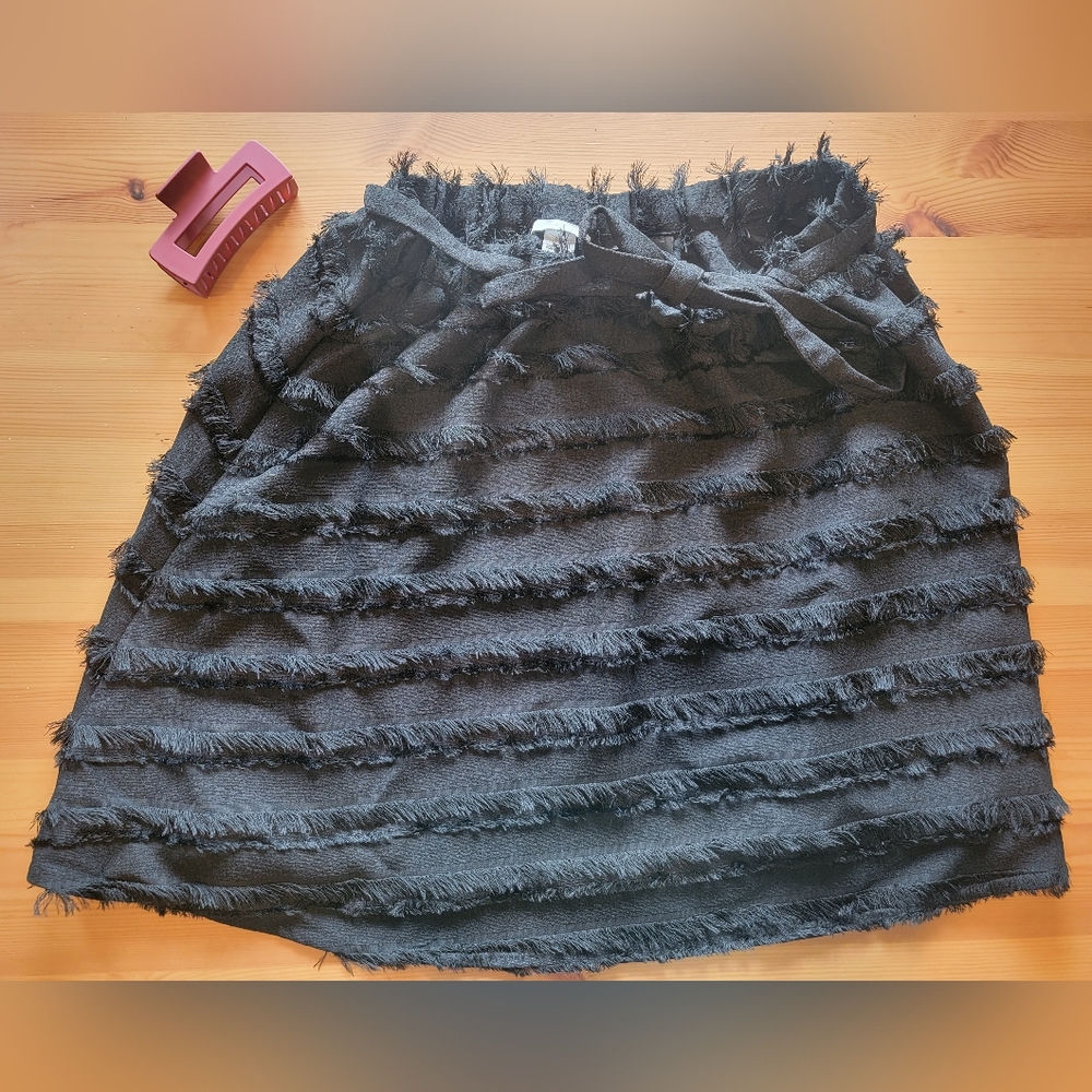 H&M Black Fringe Skirt ~ 10